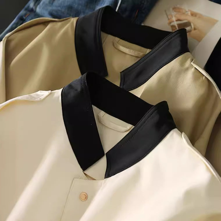 Women’s Stylish Jacket with Stand-Up Collar and Button Placket