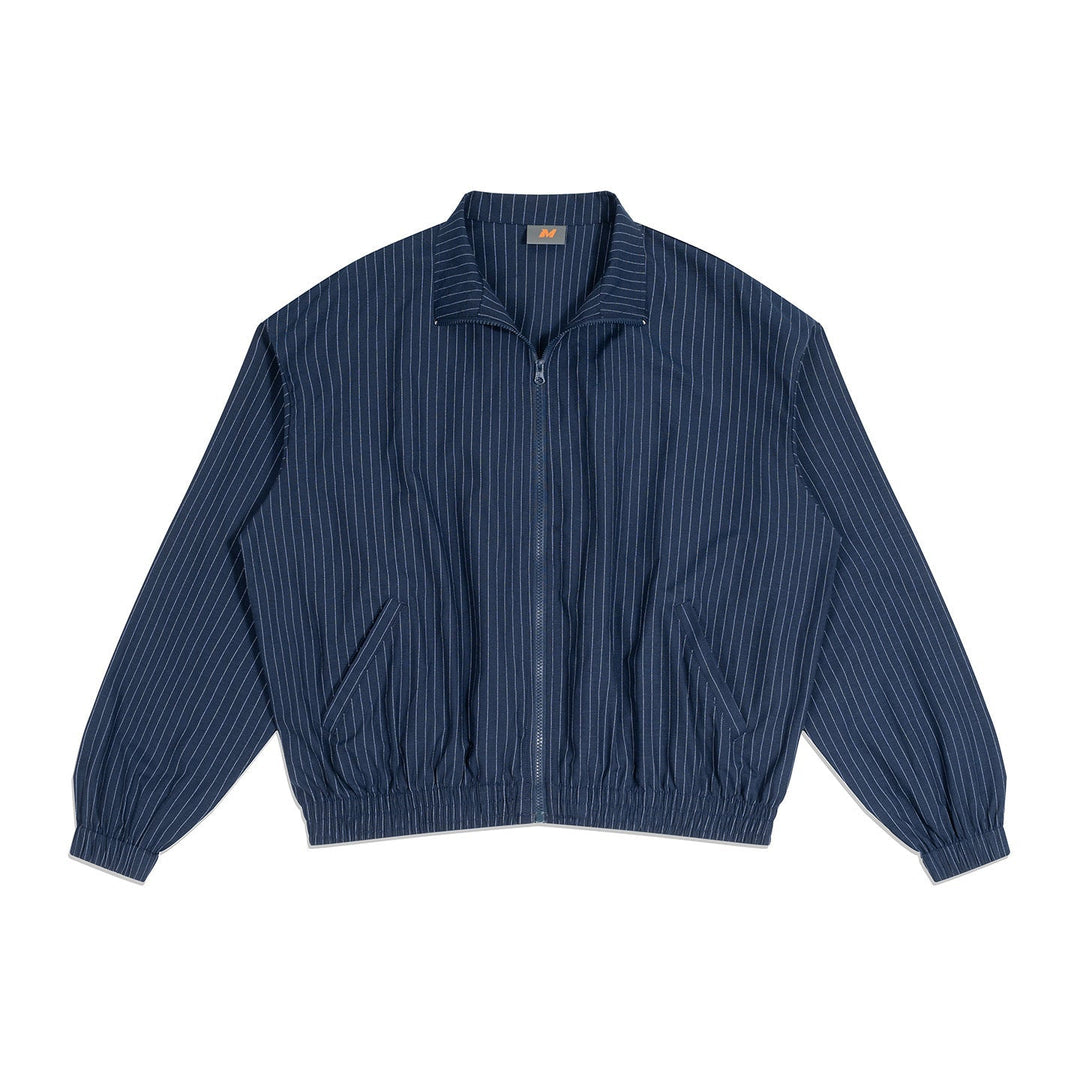 Unisex oversized zip jacket made of ribbed blend cotton with stand collar and elastic hem