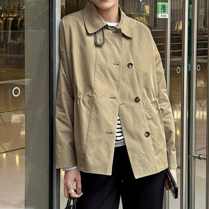 Women Fashionable Short Jacket with High Collar