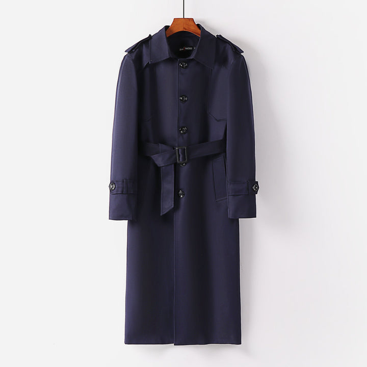Women Longer Trench Coat in Minimal Style with Shoulder Flaps and Adjustable Cuffs