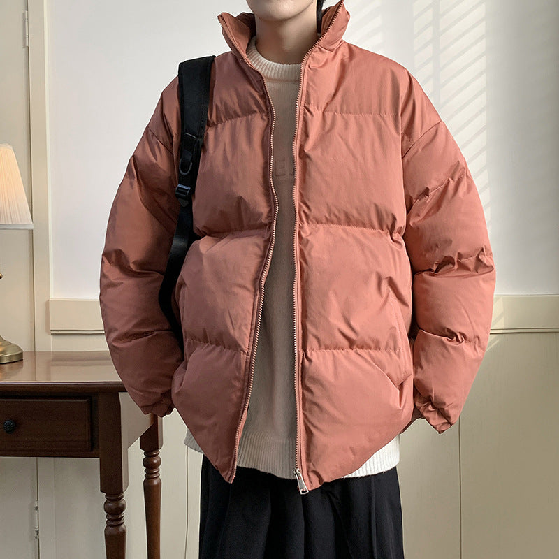Unisex Oversize Padded Jacket with High Stand-up Collar and Thermal Lining