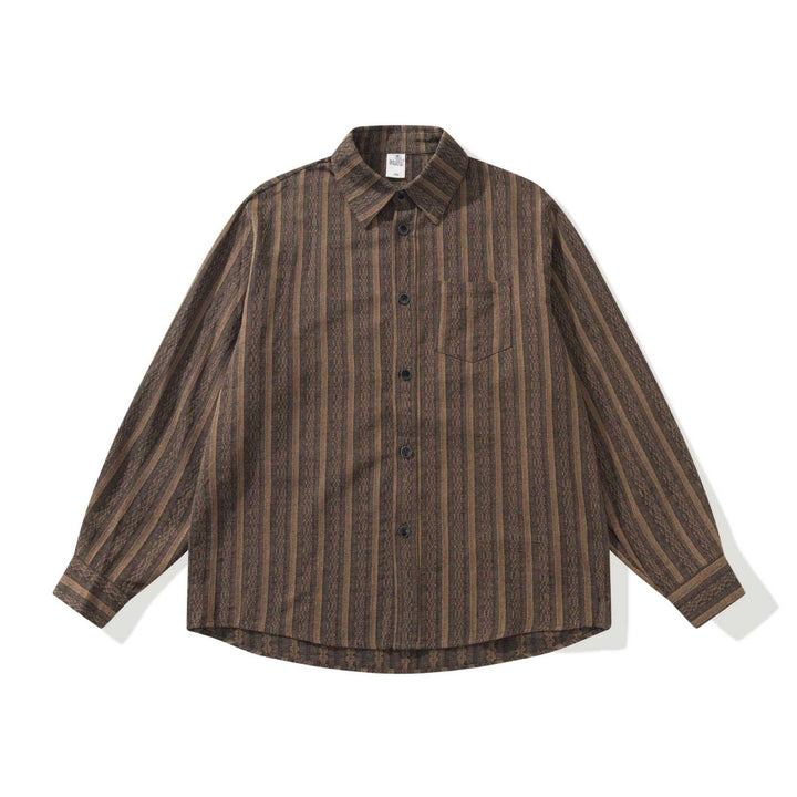 Unisex Loose Overshirt made of linen blend with texture and chest pocket