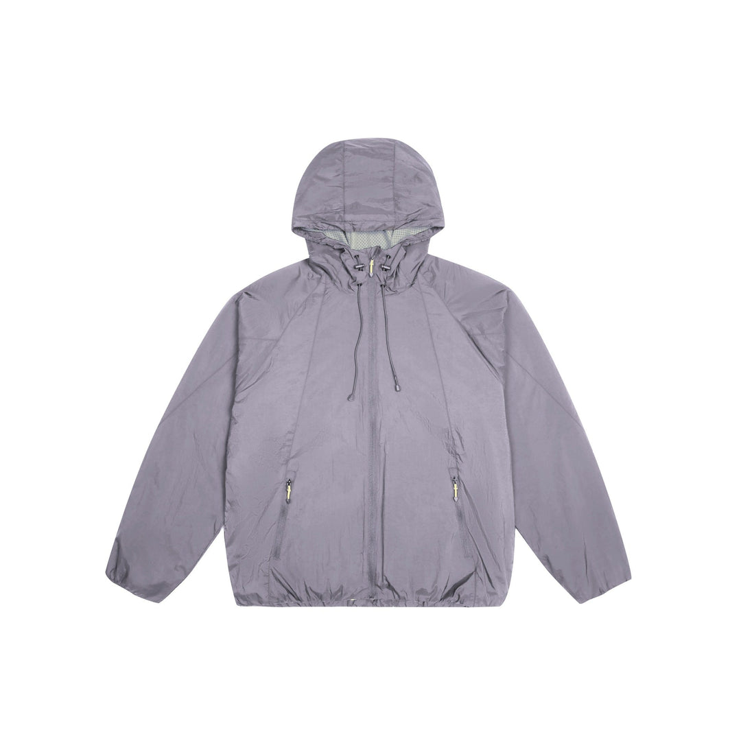 Unisex Lightweight Windbreaker with Adjustable Hood, Packable Nylon Jacket