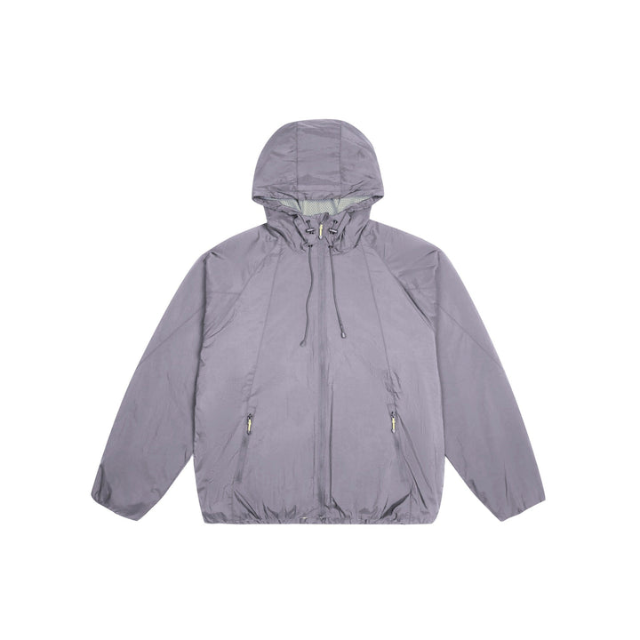 Unisex Lightweight Windbreaker with Adjustable Hood, Packable Nylon Jacket