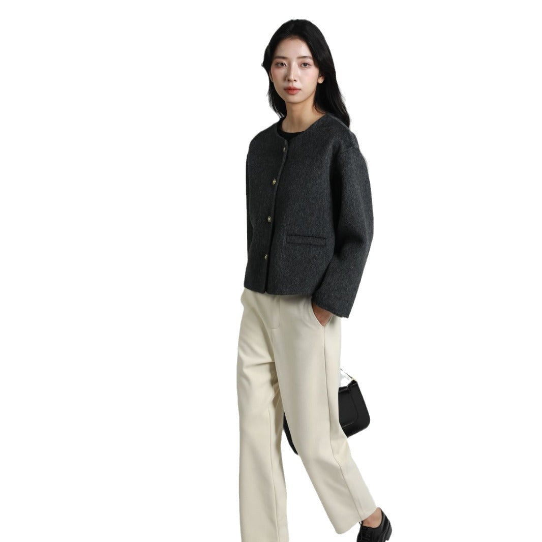 Women’s Fashion Short Jacket with Button Placket