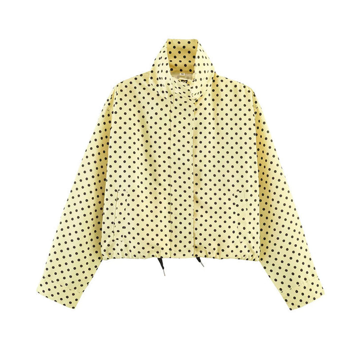 Ladies Short Points Utility Jacket with Stand-Up Collar and Drawstring