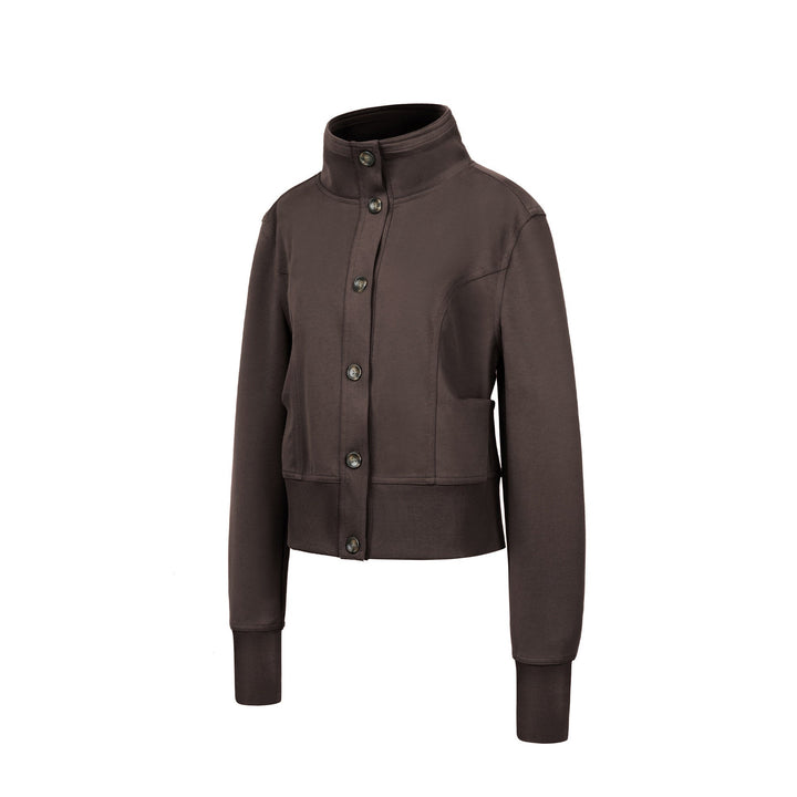 Women Fashionable Quilted Jacket with High Collar