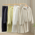 Women's Light Hooded Jacket with Half Zip, Quilted Lining and Elastic Hem