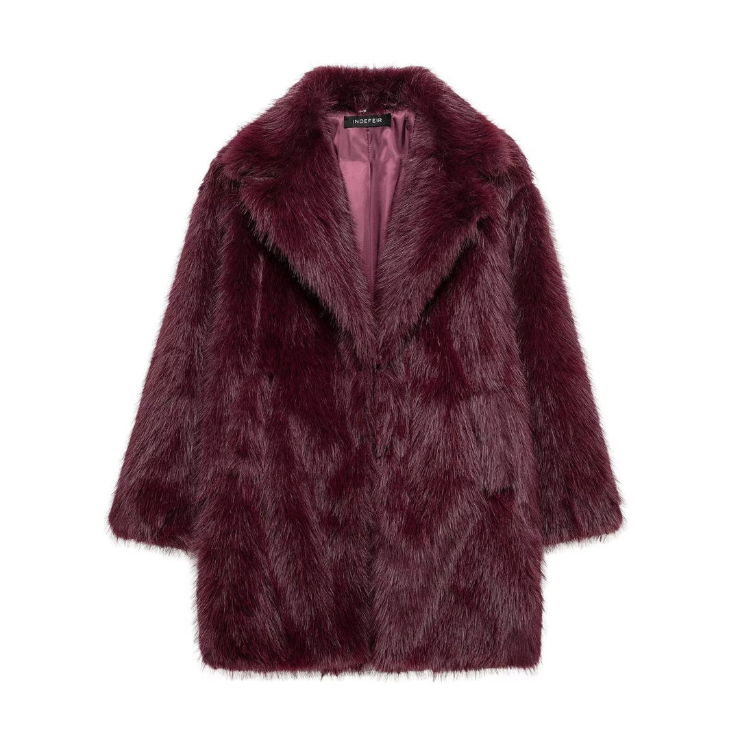 Long Fur coat with faux Fur