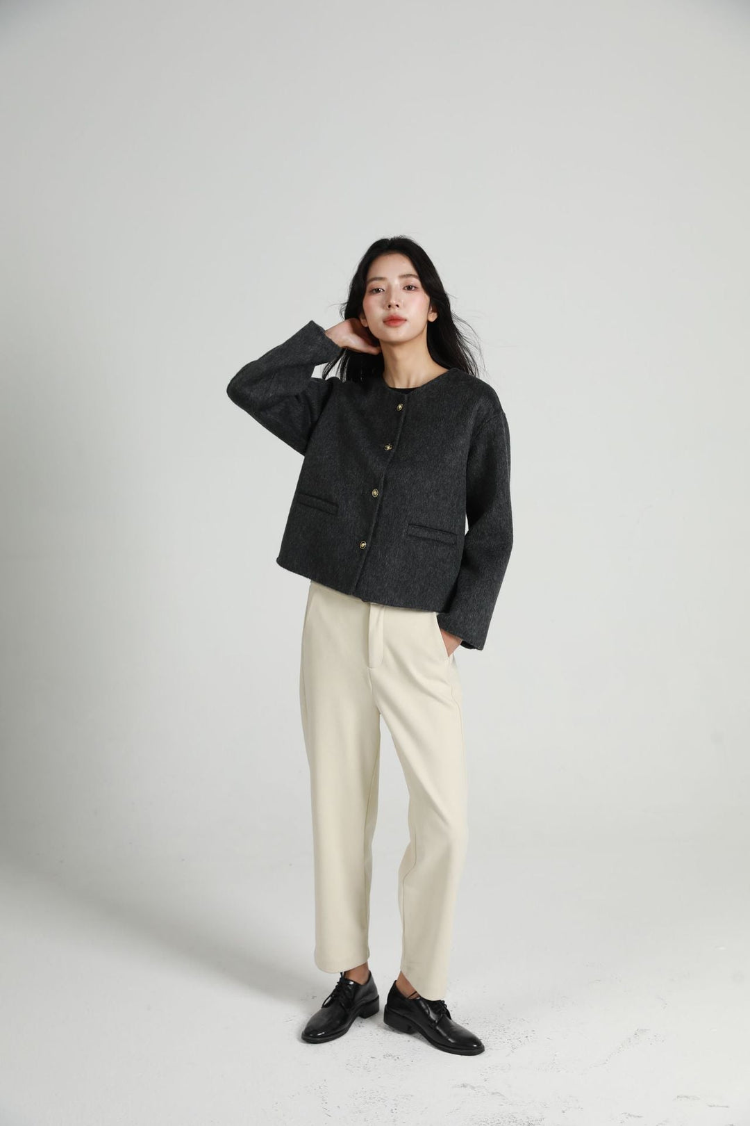 Women’s Fashion Short Jacket with Button Placket