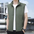 Men's nano lightweight windproof outdoor gilet with collar and concealed zip pockets