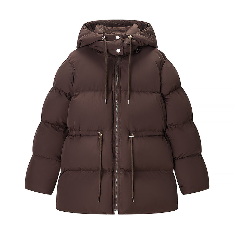 Women Longer padded parka with hood, drawstring waist and oversized silhouette