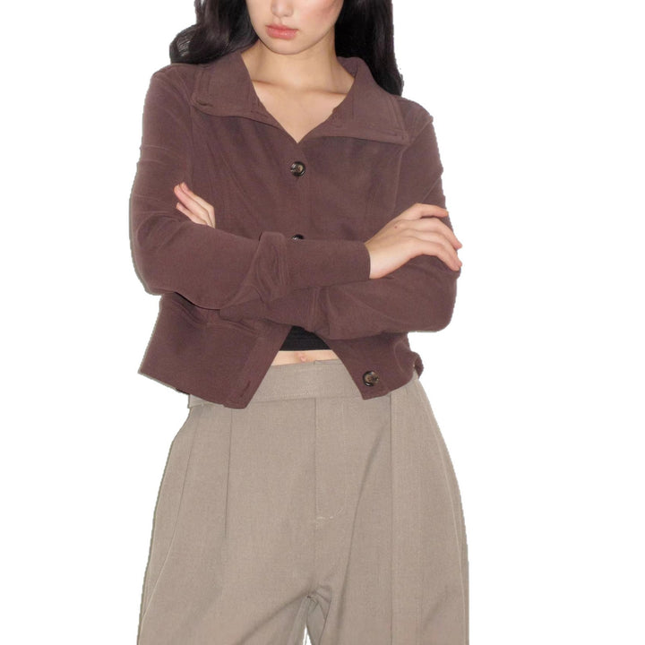 Women Fashionable Quilted Jacket with High Collar