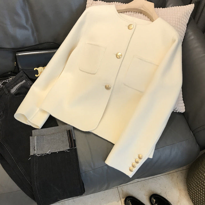 Ladies Stylish Short Jacket with Button Details