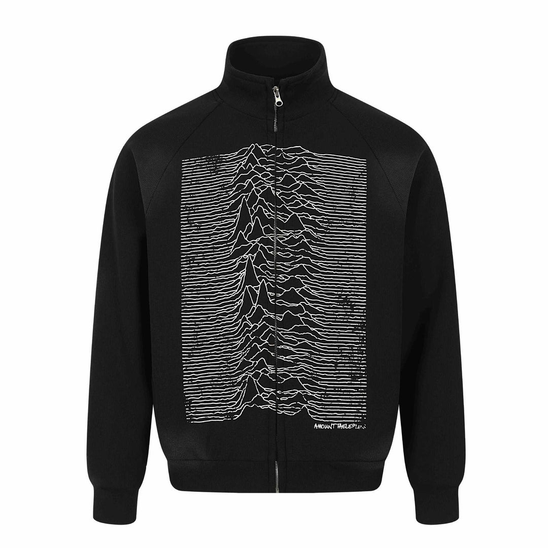 Unisex Graphic Training Jacket with Standing Collar, Raglan Sleeves and Full Zip
