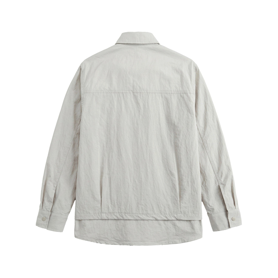 Unisex Oversize Shirt Jacket with Snap Buttons, Kent Collar and Chest Welt Pocket