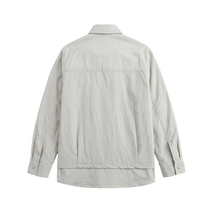 Unisex Oversize Shirt Jacket with Snap Buttons, Kent Collar and Chest Welt Pocket