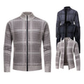 Men's Cardigan with stand collar, two-way zip - for layering