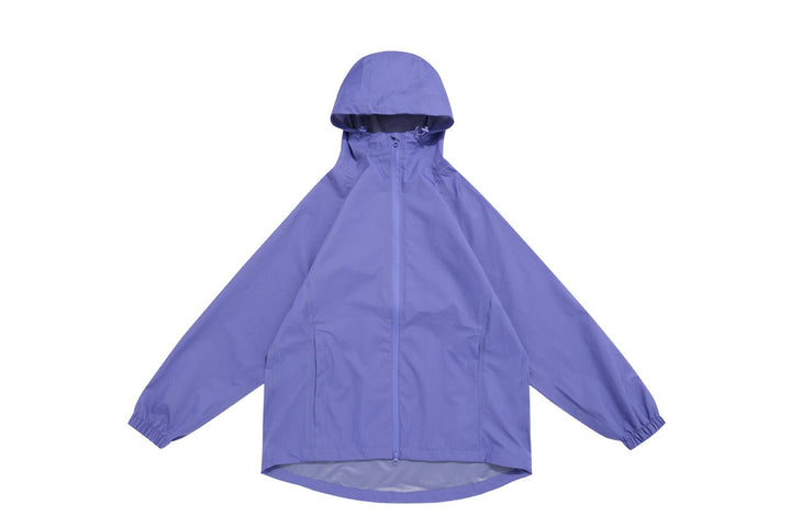 Unisex Lightweight Rain Jacket with Hood, Two-Way Zip and Extended Hem