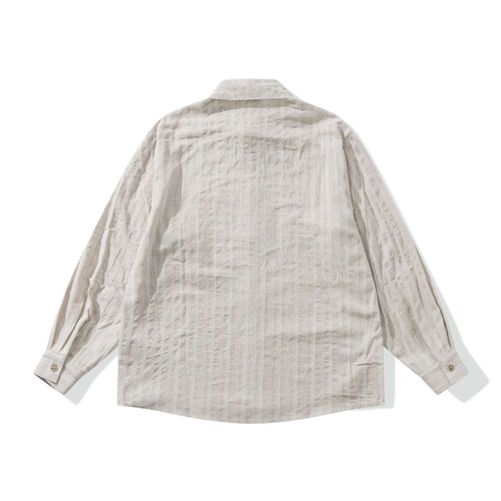 Unisex Loose Overshirt made of linen blend with texture and chest pocket