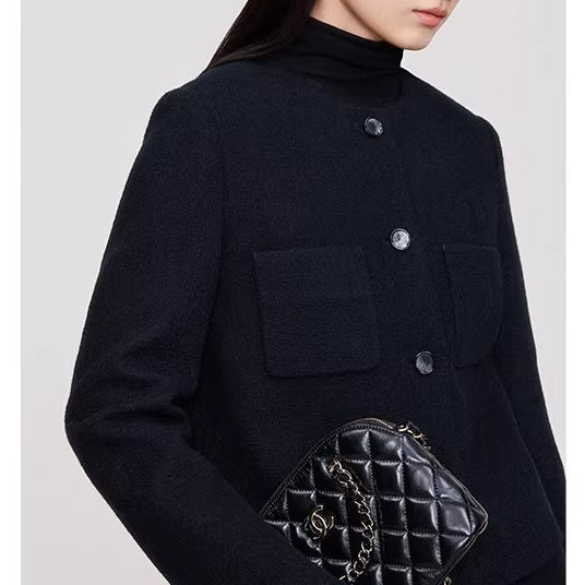Women modern cropped jacket with elegant buttons