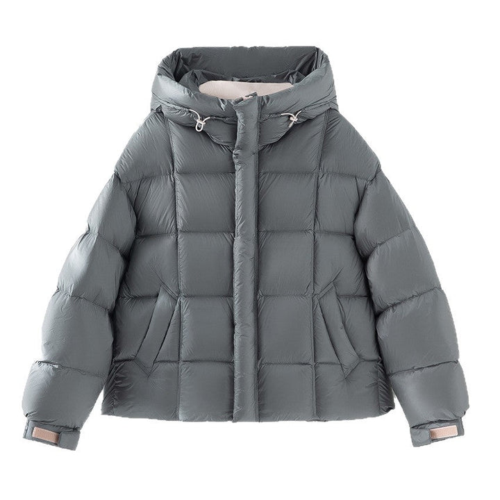 Women Short Quilted Down Jacket with Hood
