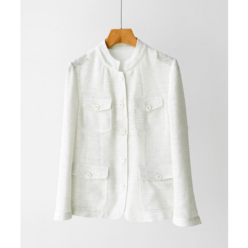 Women’s Fashionable Boucle Jacket with Practical Pockets