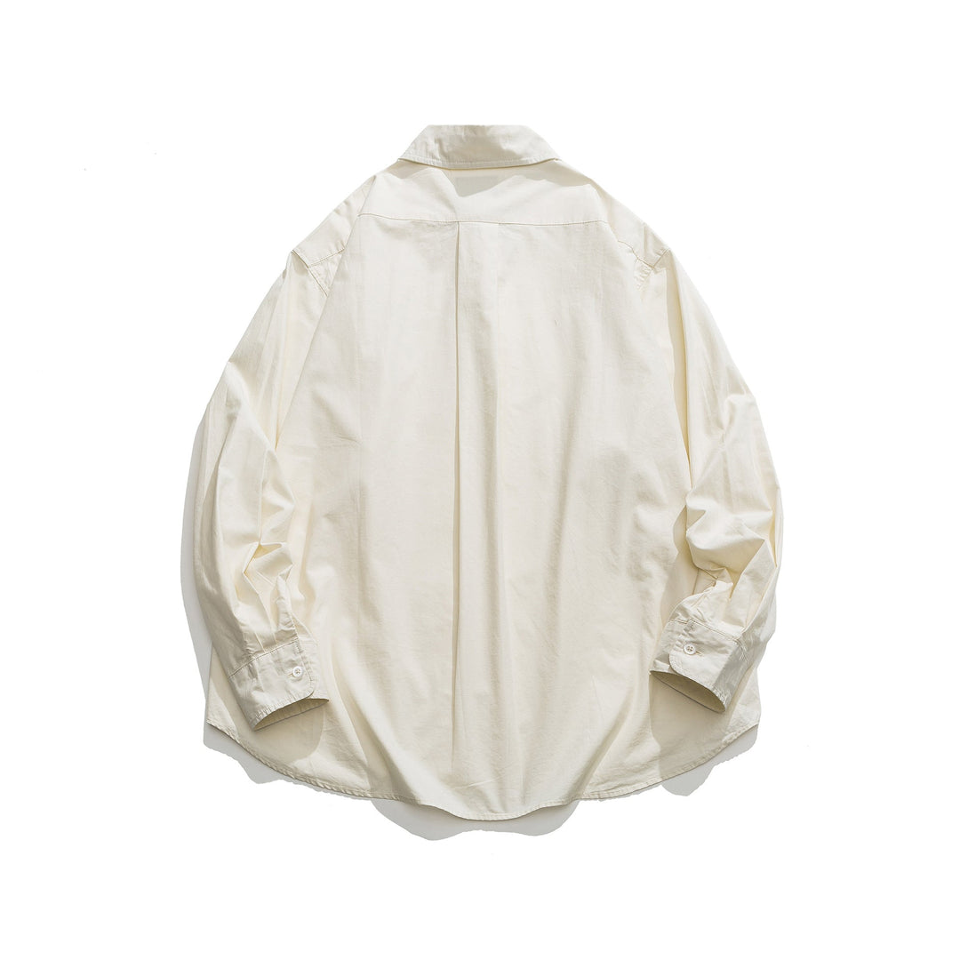 Unisex Oversized Shirt Jacket with side decorative button rows and rounded hem