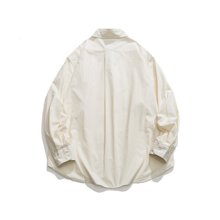 Unisex Oversized Shirt Jacket with side decorative button rows and rounded hem