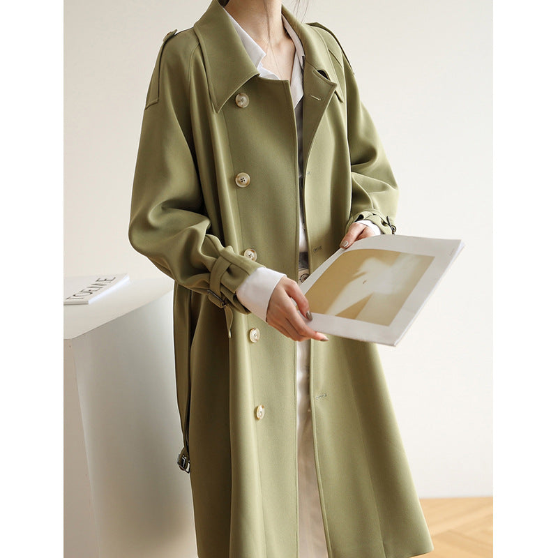 Ladies Elegant Trench Coat with Wide Collar