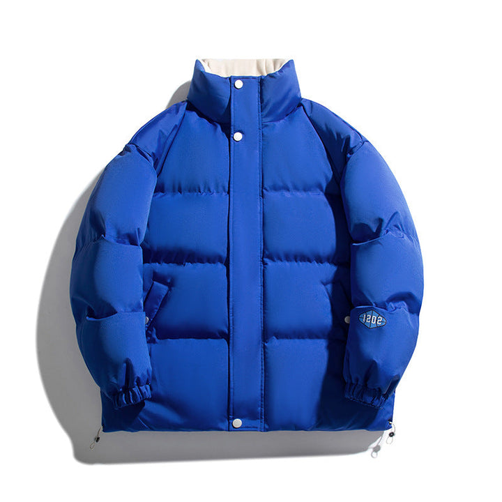Unisex padded sleeveless quilted jacket with high stand-up collar, thermal insulation and drawstring hem