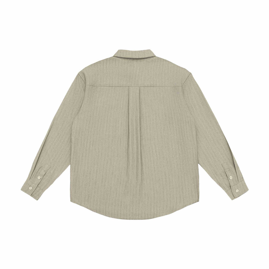 Unisex Oversized Shirt Jacket made of textured linen blend with chest pocket