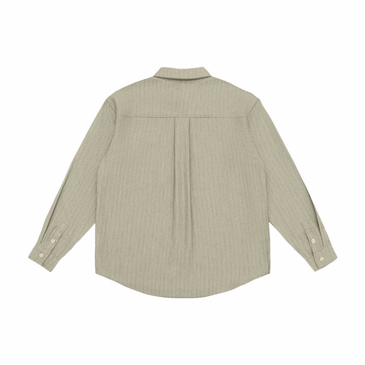 Unisex Oversized Shirt Jacket made of textured linen blend with chest pocket