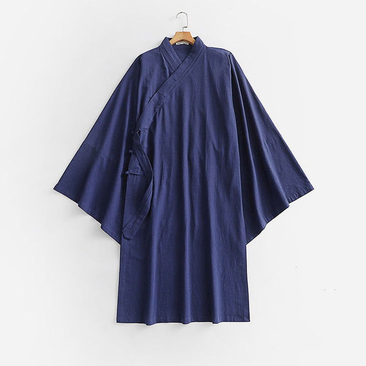 Unisex Oversize Kimono Coat with Wide Sleeves and Asymmetrical Wrap Front