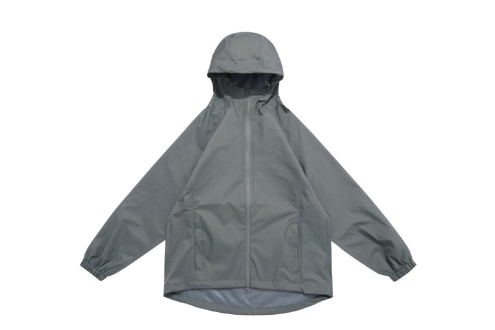Unisex Lightweight Rain Jacket with Hood, Two-Way Zip and Extended Hem