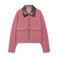 Women's Jacket with faux leather padded warm