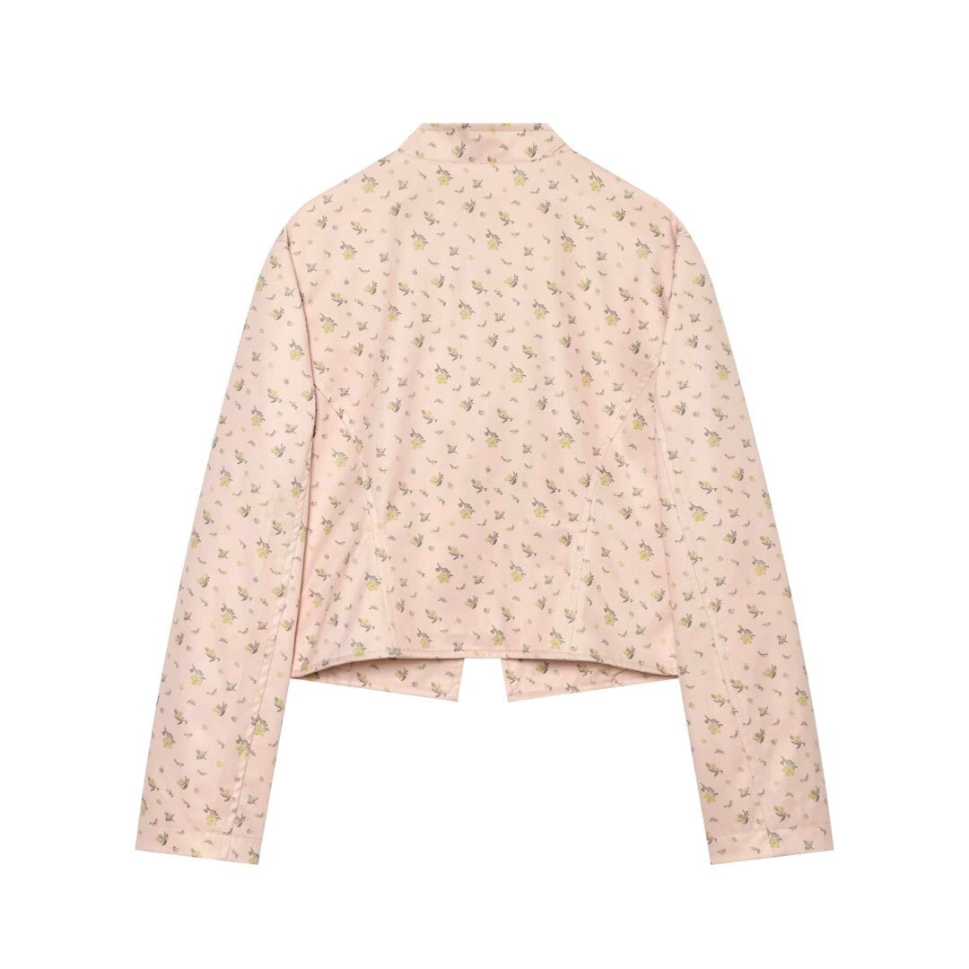 Ladies short jacket with Mandarin collar and decorative toggle fastenings