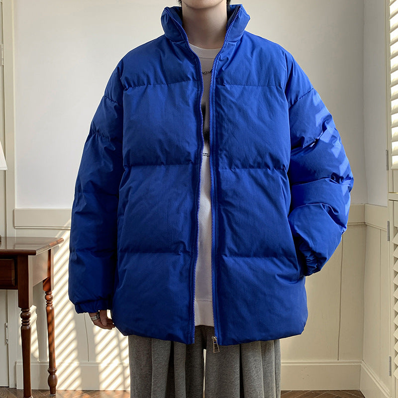 Unisex Oversize Padded Jacket with High Stand-up Collar and Thermal Lining