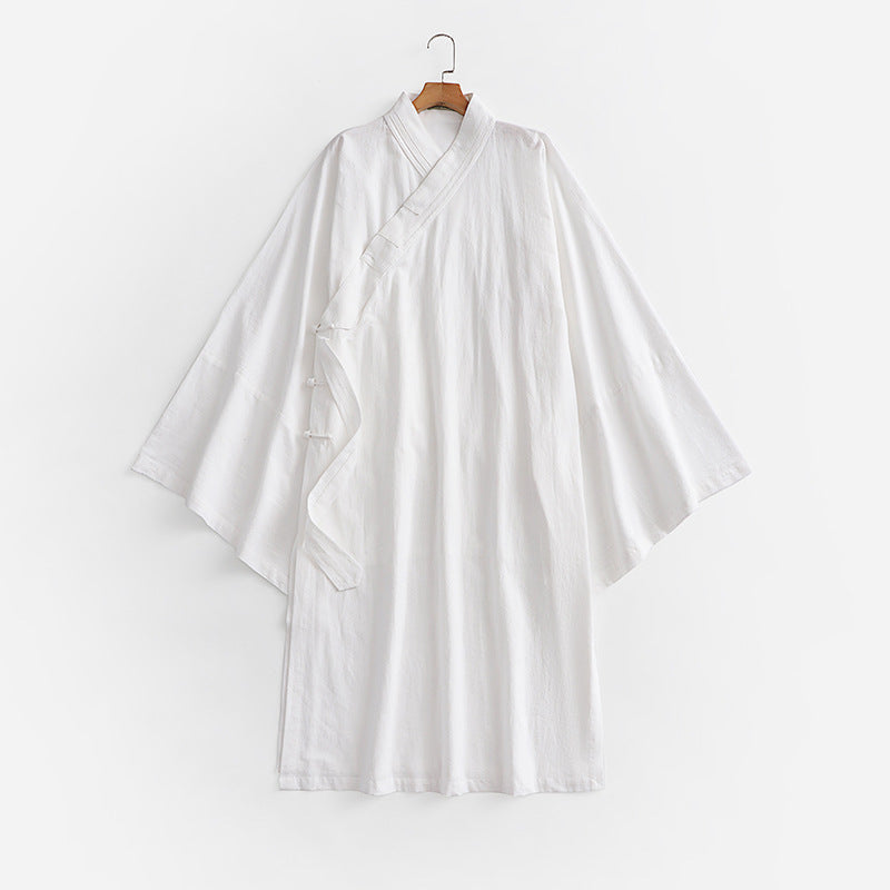 Unisex Oversize Kimono Coat with Wide Sleeves and Asymmetrical Wrap Front