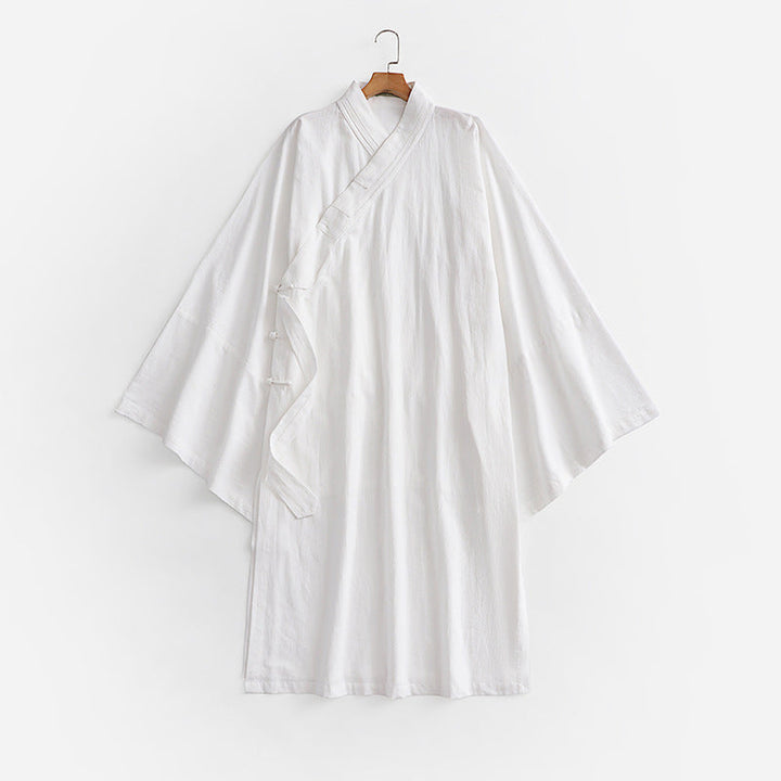 Unisex Oversize Kimono Coat with Wide Sleeves and Asymmetrical Wrap Front