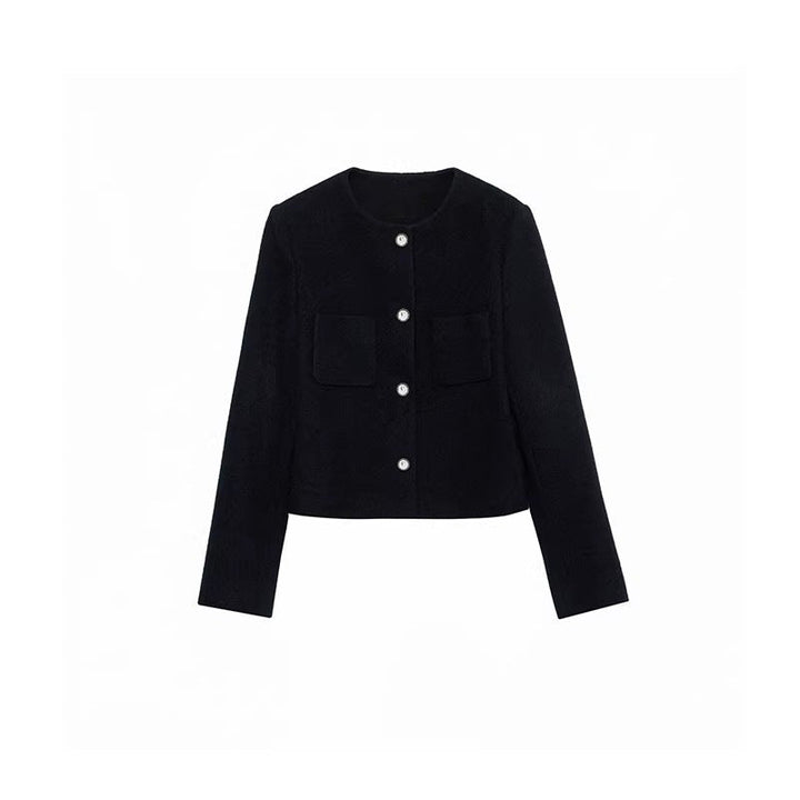 Women modern cropped jacket with elegant buttons