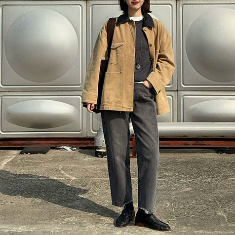 Women’s Stylish Utility Jacket with Check Pattern