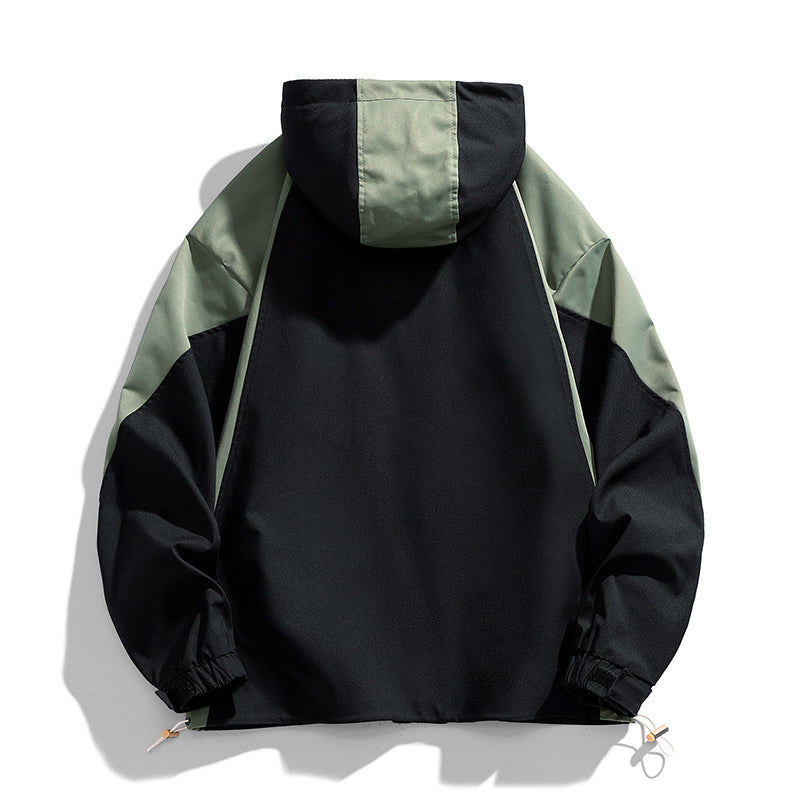 Men Water-resistant Hooded Jacket field in color Utility Design with Pocket on the chest