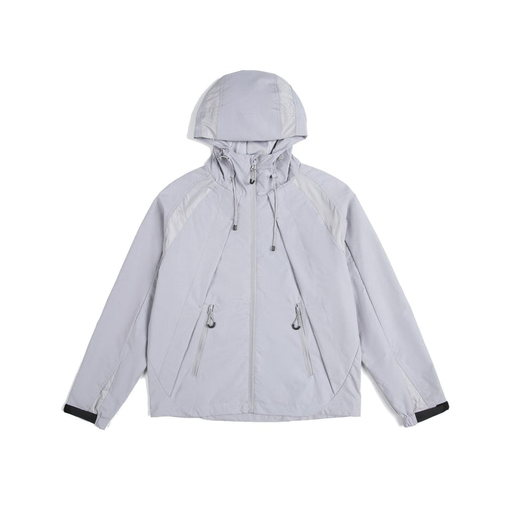 Unisex Lightweight Rain and Softshell Jacket with Hood, Adjustable Hem and Zip Pockets