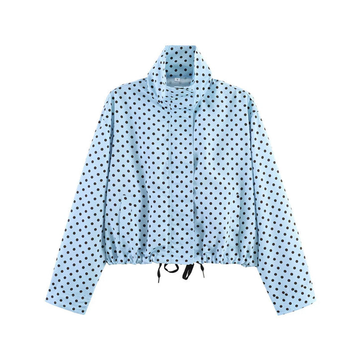Ladies Short Points Utility Jacket with Stand-Up Collar and Drawstring