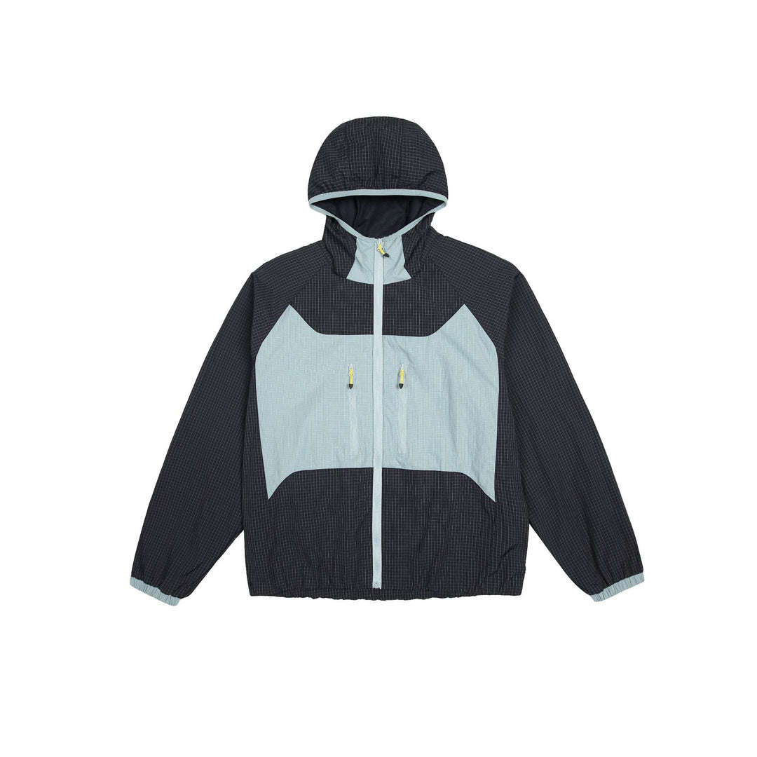 Unisex Light Hooded Windbreaker with Ripstop Material, color Block Inserts and Front Pockets