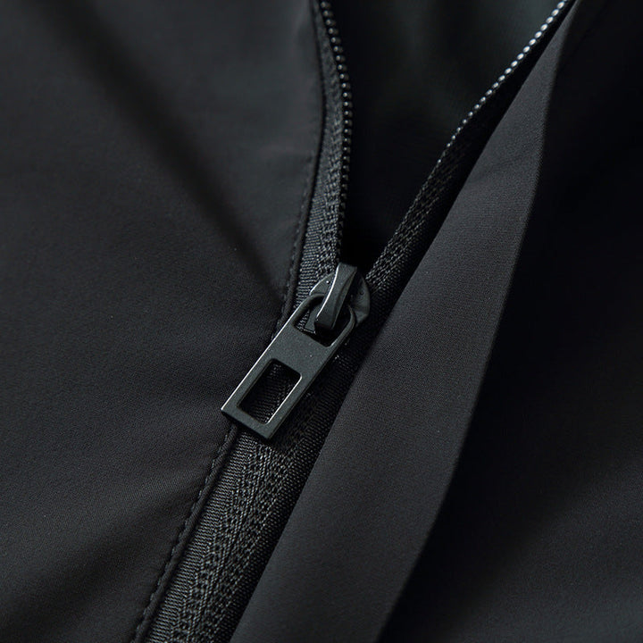 Men Functional Slim Softshell Hooded Jacket with Water-Repellent Coating and Elastic Cuffs