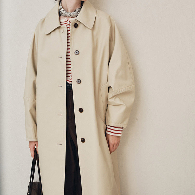 Women Elegant Trench Coat with Double Breasted