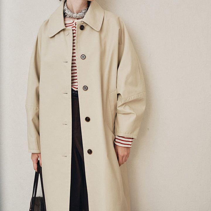 Women Elegant Trench Coat with Double Breasted