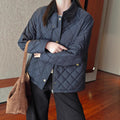 Ladies Quilted Jacket with High Collar